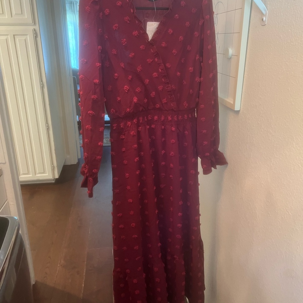 Elegant Burgundy Maxi Dress